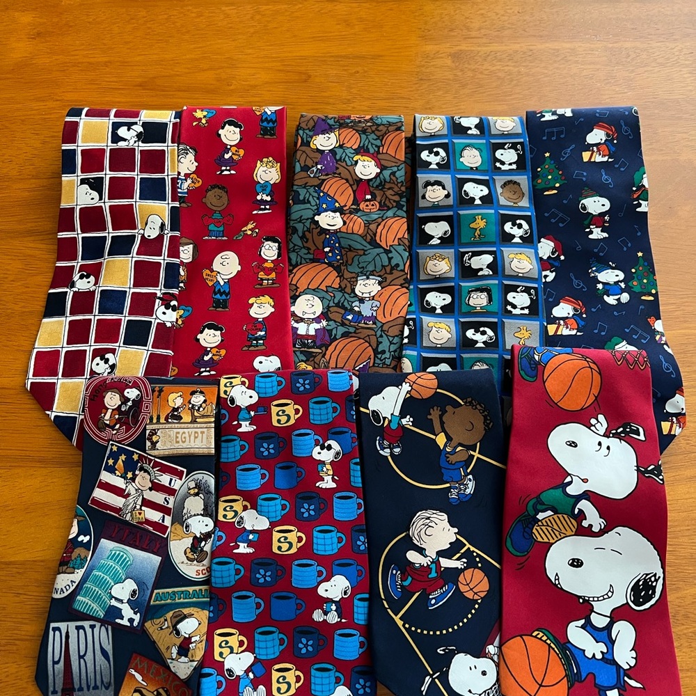 Nine  “Snoopy “ themed mens ties, good condition from a smoke free home